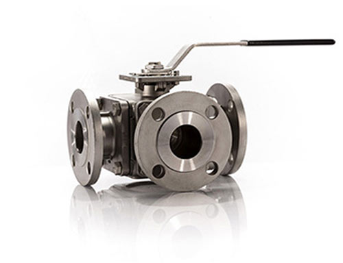 شیر بال ولو سه راهی فلنج دار یا Flanged three way valve
